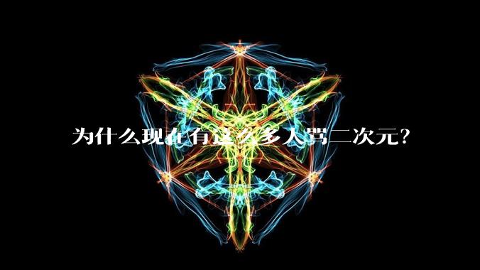 为什么现在有这么多人骂二次元？