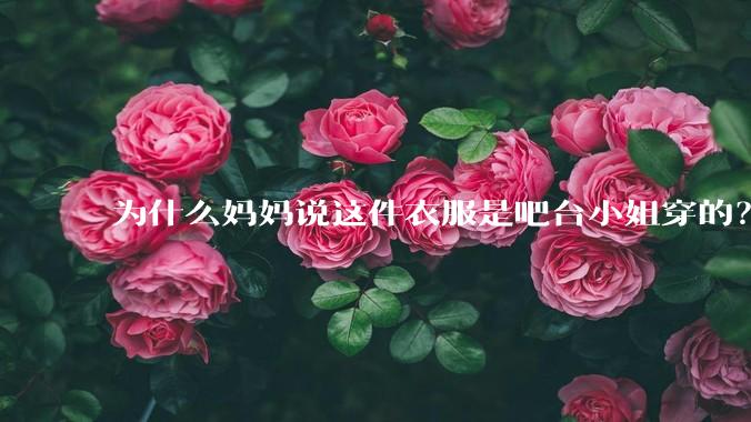 为什么妈妈说这件衣服是吧台小姐穿的？